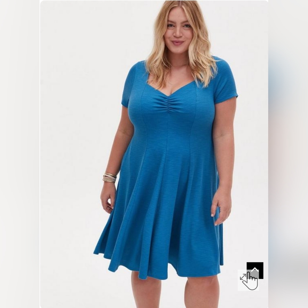 Mini Slub Rib Fluted Dress